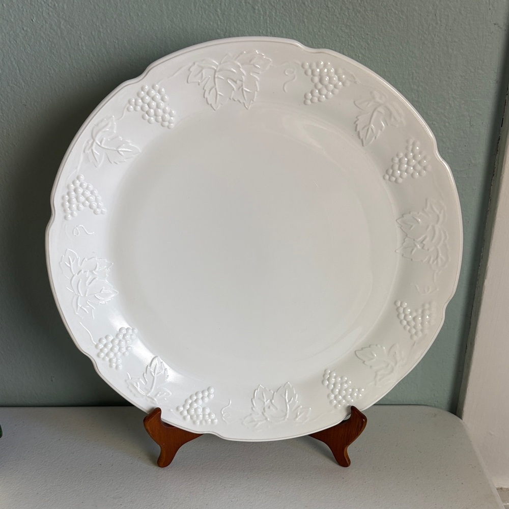 Large Torte Plate Harvest Milk Glass by Colony